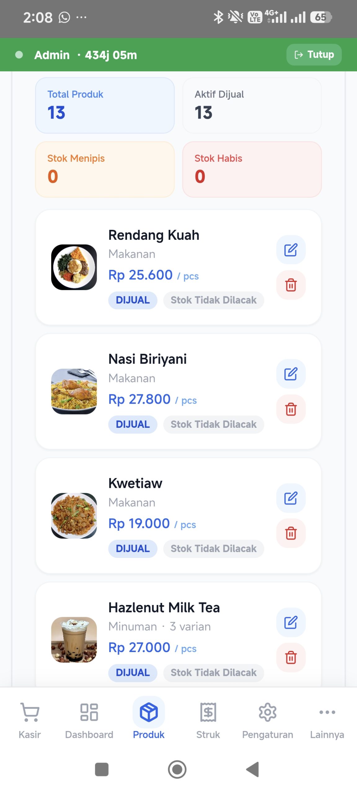 Produk Kana POS versi HP
