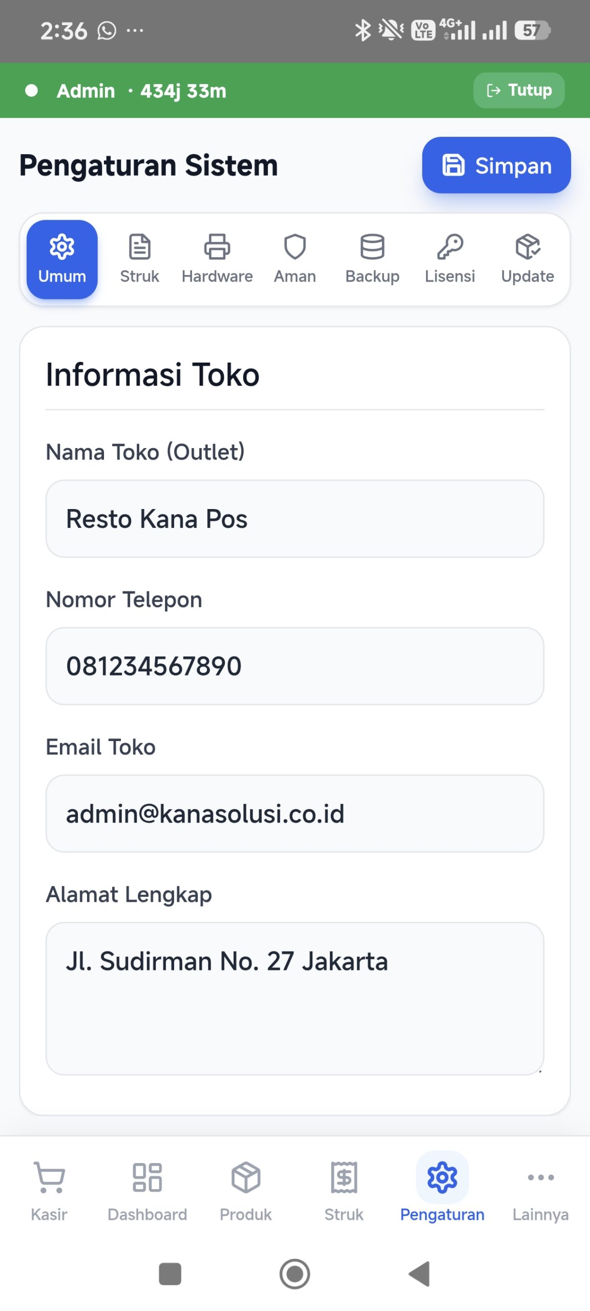 Kasir Kana POS versi HP