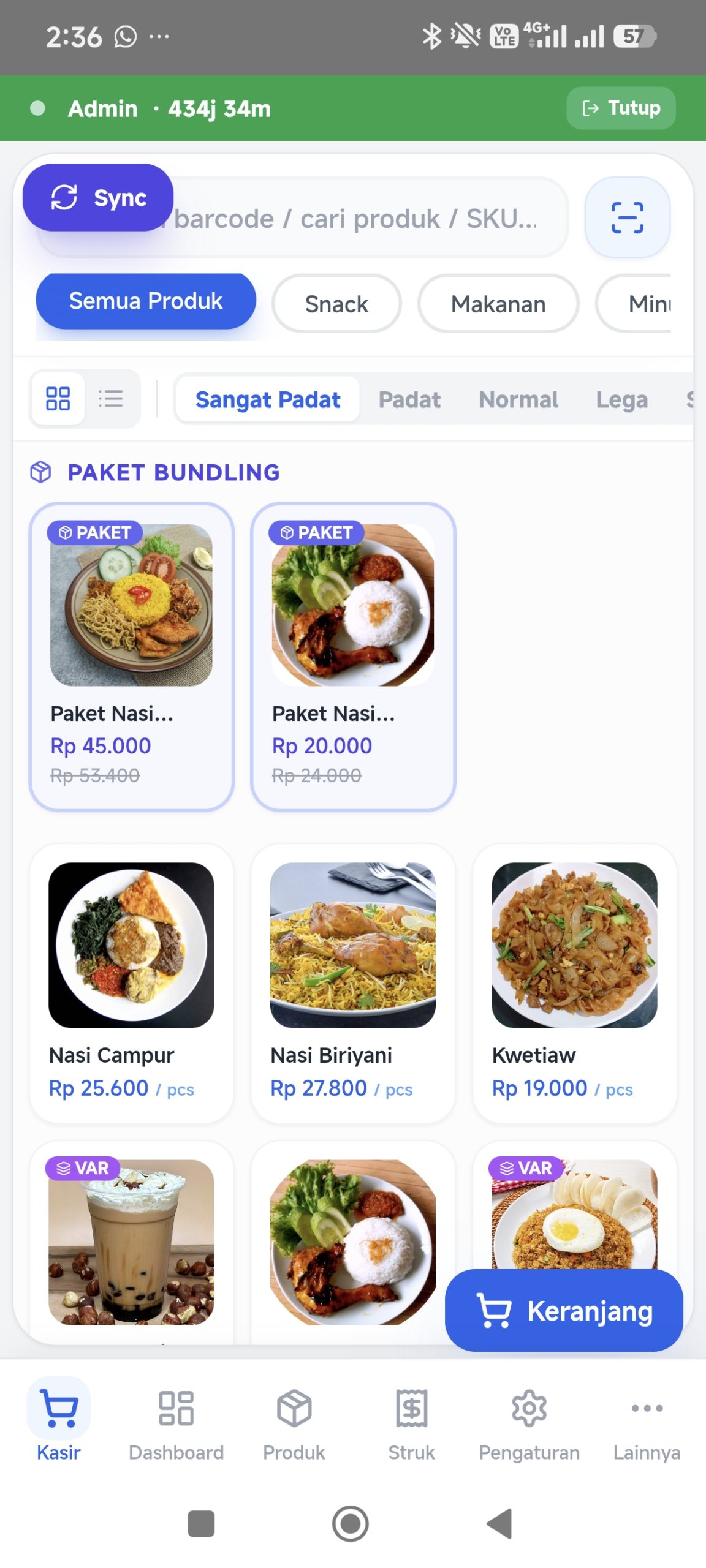 Pengaturan Kana POS versi HP