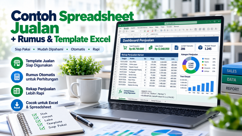 Contoh Spreadsheet Jualan + Rumus & Template Excel